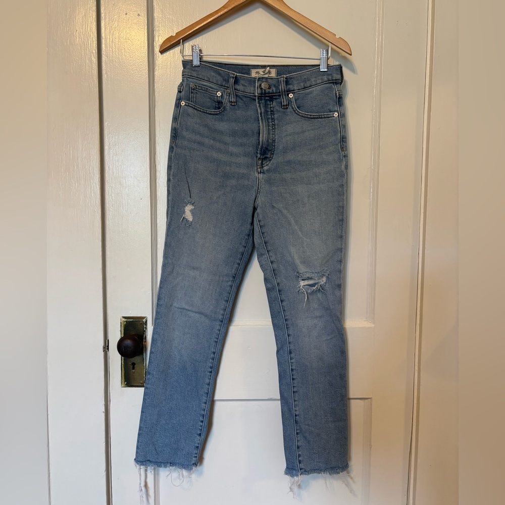 Madewell Light Blue Distressed Skinny Jeans